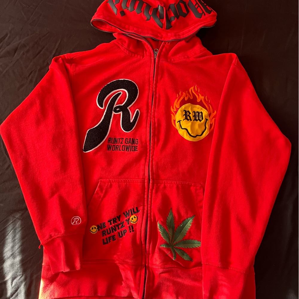 Red, Runtz Worldwide zip up.